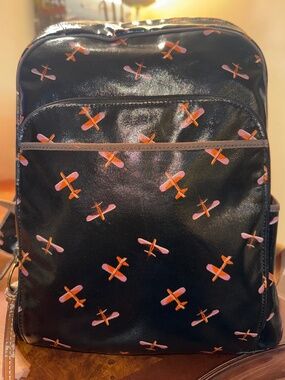 Fossil Coated Canvas Aviation Backpack, Airplanes design
